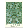 William Morris Pimpernel 1876. Green leaves and flowers wintage wallpaper art print.