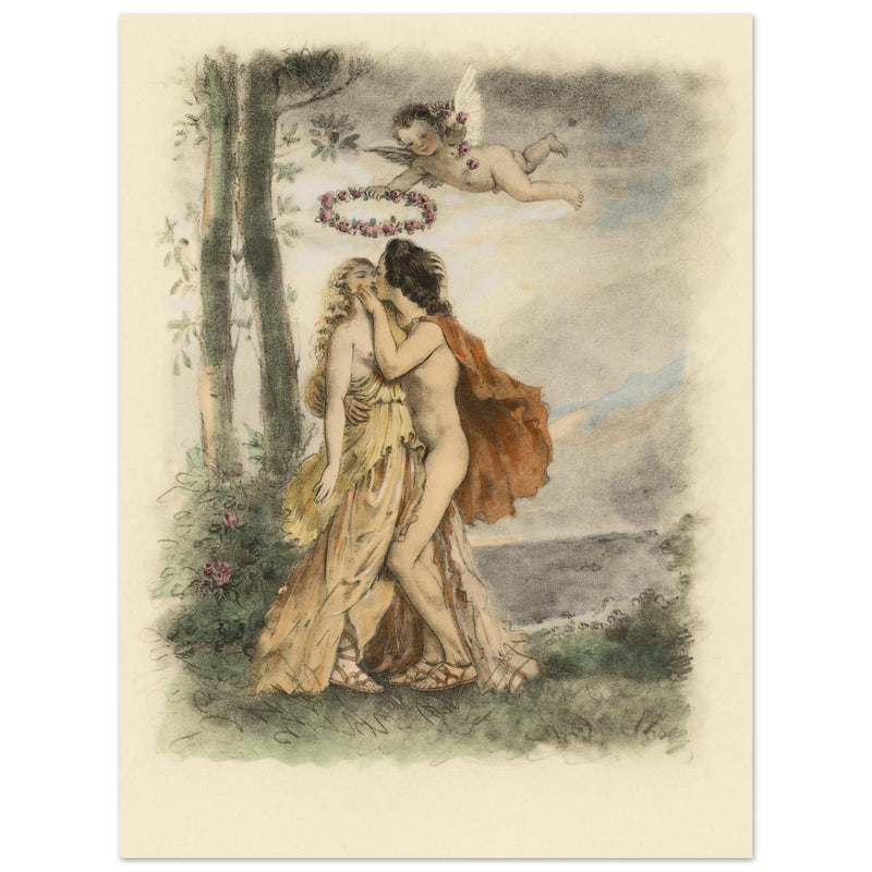 Paul Emile Becat erotic illustration Les Baiseres XVIII ( The Kisses ) Immortality