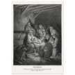Gustave Dore The Bible engraving print . The Nativity illustration . The birth of Jesus Christ in Bethlehem