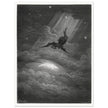 Gustave Dore Paradise Lost engraving . Satan descent to Earth.