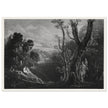 John Martin mezzotint engraving . Satan Contemplating Adam and Eve in Paradise. Paradise Lost by Milton.