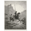 Don Quixote riding with Sancho Panza illustration by Gustave Dore.