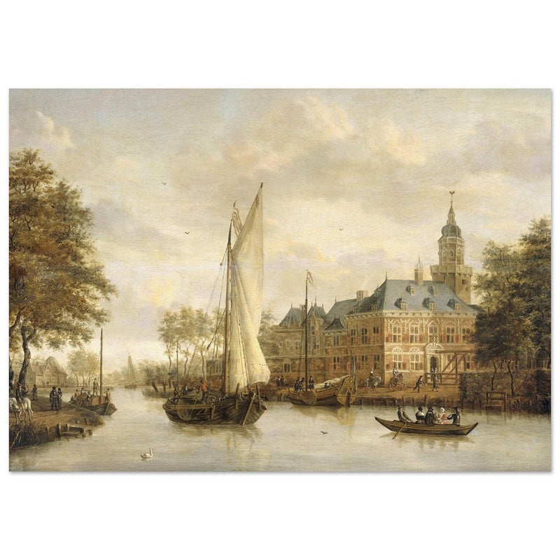 Jacobus Storck Nijenrode Castle on the Vecht near Breukelen. Antique old marine painting.  artwork