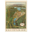 Vintage Map of the New York World's Fair in 1939 and Approaches Aerial view.