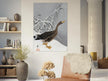 White-fronted goose in the snow by Ohara Koson