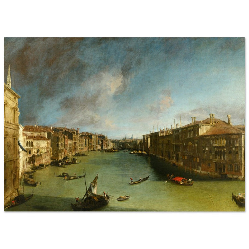 Venice Italy old painting by Canaletto. The Grand Canal from Palazzo Balbi towards the Rialto.