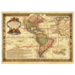 Ancient map of America. Old antique american map of the XVIII Century.  and poster
