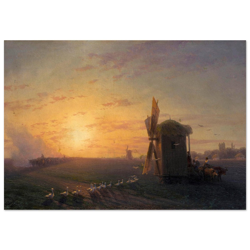 Steppe at sunset by Ivan Aivazovsky.