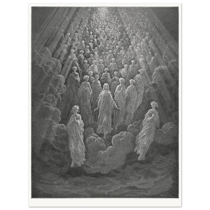 Gustave Dore illustration for The Divine Comedy by Dante Alighieri. Mercury Paradise.