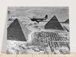 Air Transport command plane flies over the pyramids in Egypt 1943. World War 2