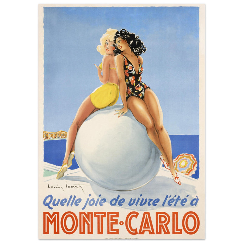 Louis Icart Monte Carlo vintage promotional poster . Historic