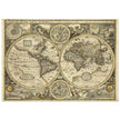 Old World map 1626. John Speed famous double hemisphere cartography with beautiful illustrations.