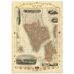 Vintage New York City map. Antique city plan of the city of New York.