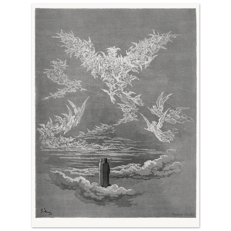 Wall Paradise. Gustave Dore illustration for the Divine Comedy by Dante Alighieri.