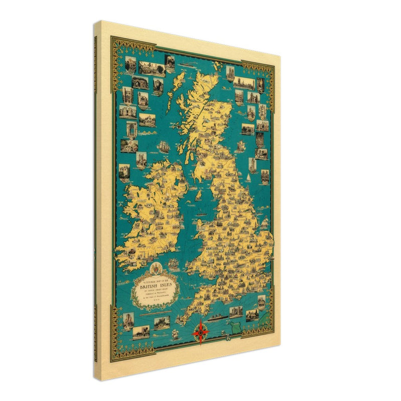 Old map of the British islands by Ernest Dudley Chase