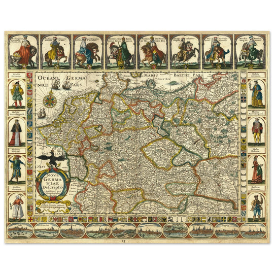 The Holy Roman Empire ancient map by Jan Jansson . Nova Germaniae Descriptio .