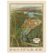 Vintage Map of the New York World's Fair in 1939 and Approaches Aerial view.