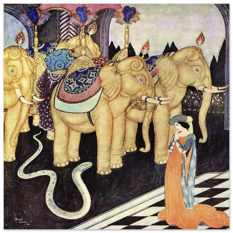 Edmund Dulac vintage illustration : The Serpent Prince.
