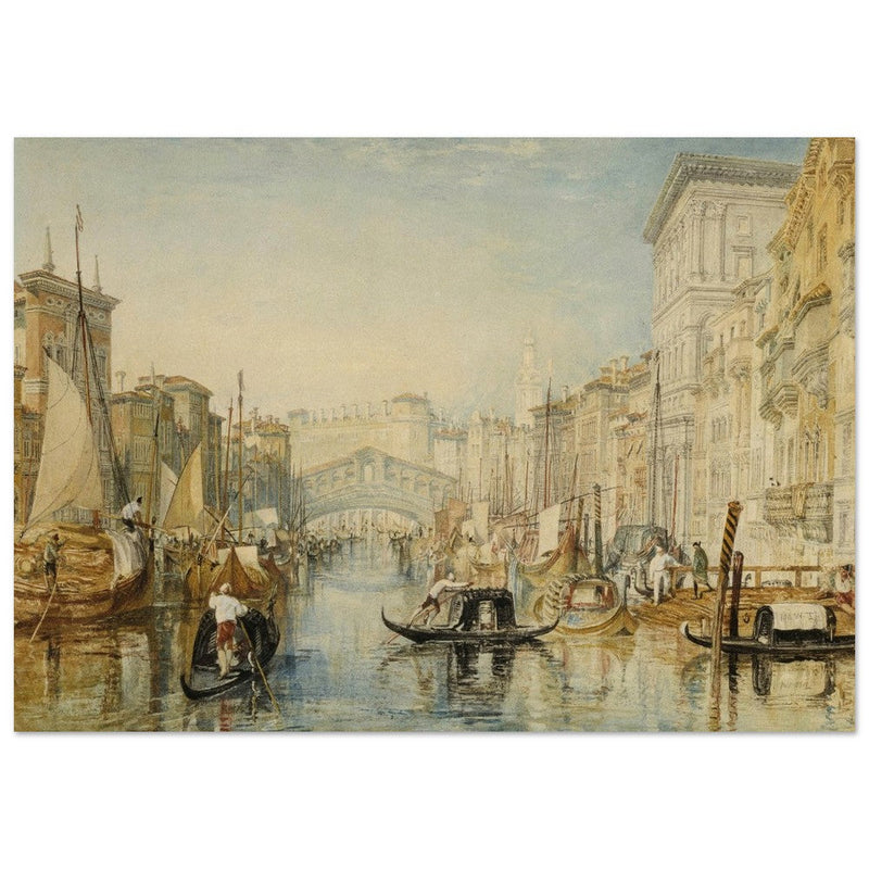 Venice the Rialto bridge in Italy. Antique painting by  Joseph Mallord William Turner.