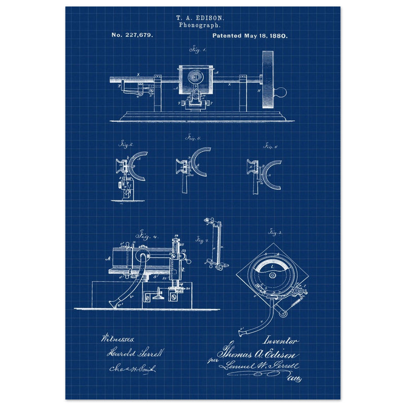 The Phonograph patentby Thomas Alva Edison. Patent 227679