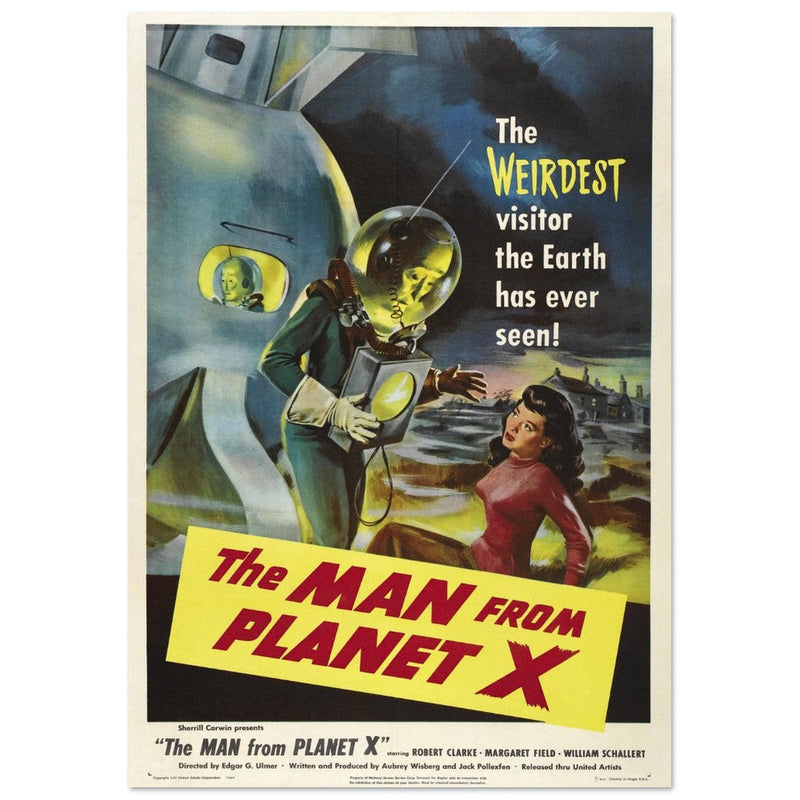 The Man from Planet X movie poster. Vintage film .