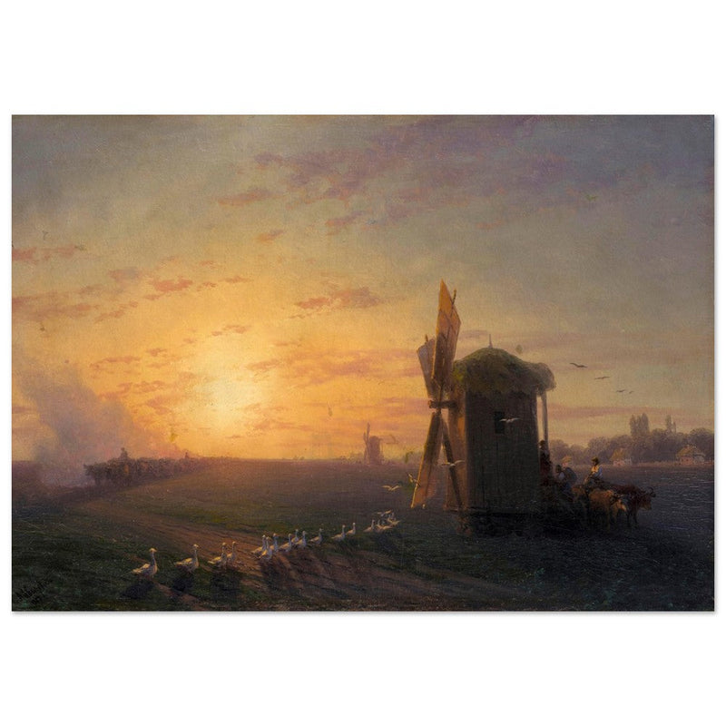 Steppe at sunset by Ivan Aivazovsky.