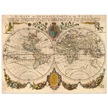 Antique world map poster reproduction by Richard Blome 1670