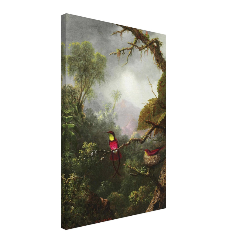 Nesting Hummingbirds, Brazilian Landscape by Martin Johnson Heade
