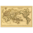 Ancient map of the world. The world on Mercator projection