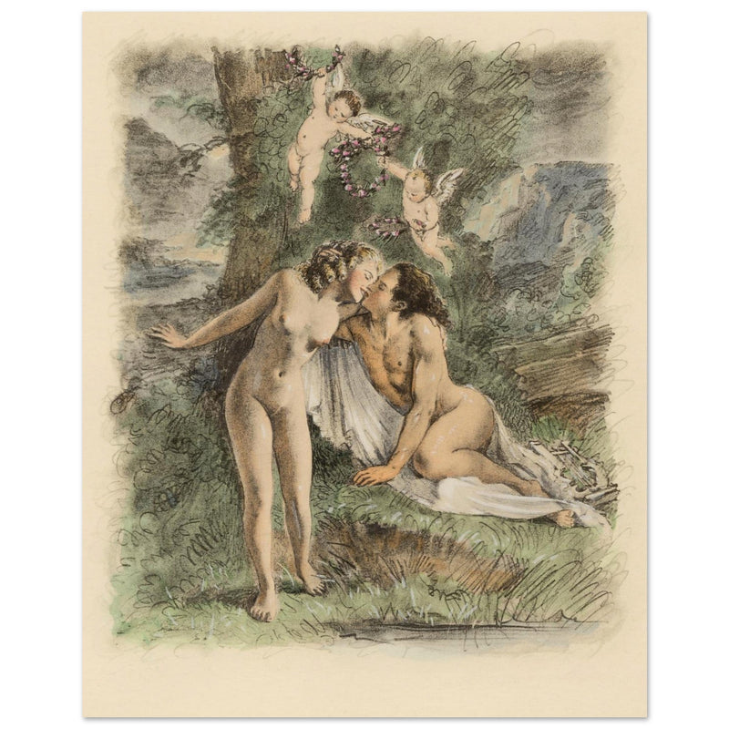 Paul Emile Becat erotic illustration Les Baiseres ( The Kisses )