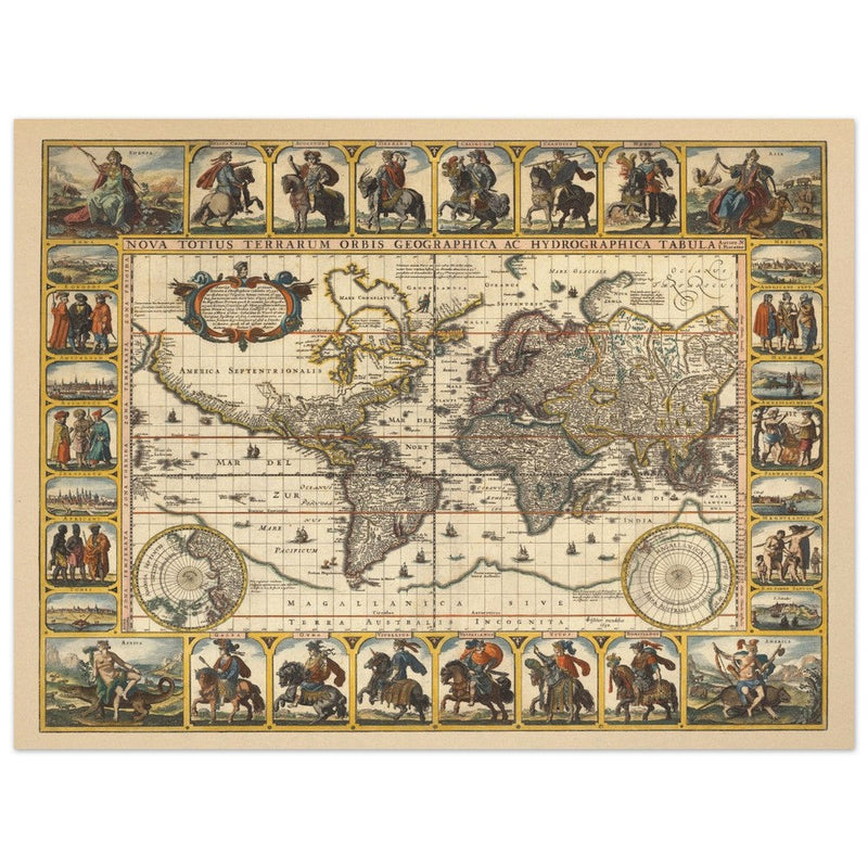1652 Old World map Nova Totius Terrarum Orbis geographica ac hydrographica tabula by Nicolaes Visscher