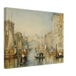 Venice the Rialto bridge in Italy. Antique painting by  Joseph Mallord William Turner.
