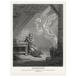 Gustave Dore The Bible engraving print . The Annunciation illustration .