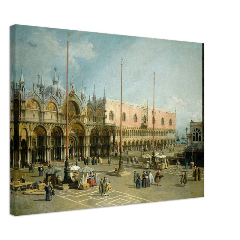 The Square of Saint Mark's Venice Italy Antique painting by Canaletto.