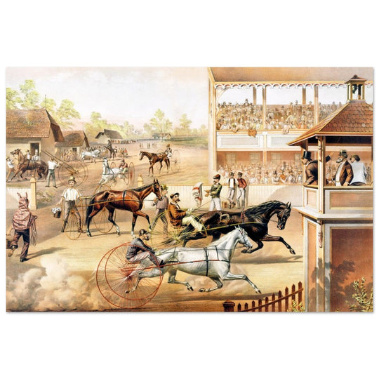 Harness racing .Ready for the Trot Bring up Your Horses by Nathaniel Currier.