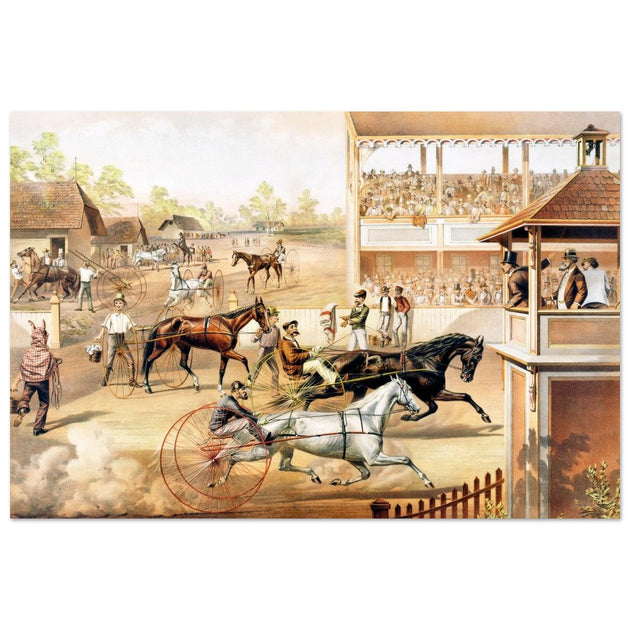 Harness racing .Ready for the Trot Bring up Your Horses by Nathaniel Currier.