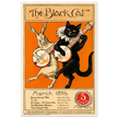 Rabbit and black cat playing banjos together as the cover illustration for The Black Cat Poster reproduction