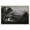 John Martin Paradise Lost vintage mezzoting engraving . Raphael Conversing with Adam and Eve .