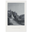Gustave Dore illustration of King Arthur legend . Terrace scene with Guinevere. From the book Idylls of the King by Alfred Tennyson.