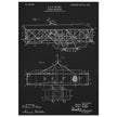 Flying machine patent 1906 by the Wright brothers. Vintage airplane.