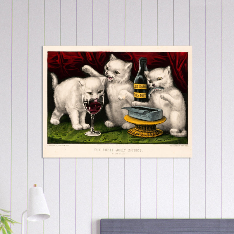 The three jolly kittens  at the feast Author Currier & Ives 1871