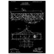 Flying machine patent 1906 by the Wright brothers. Vintage airplane.