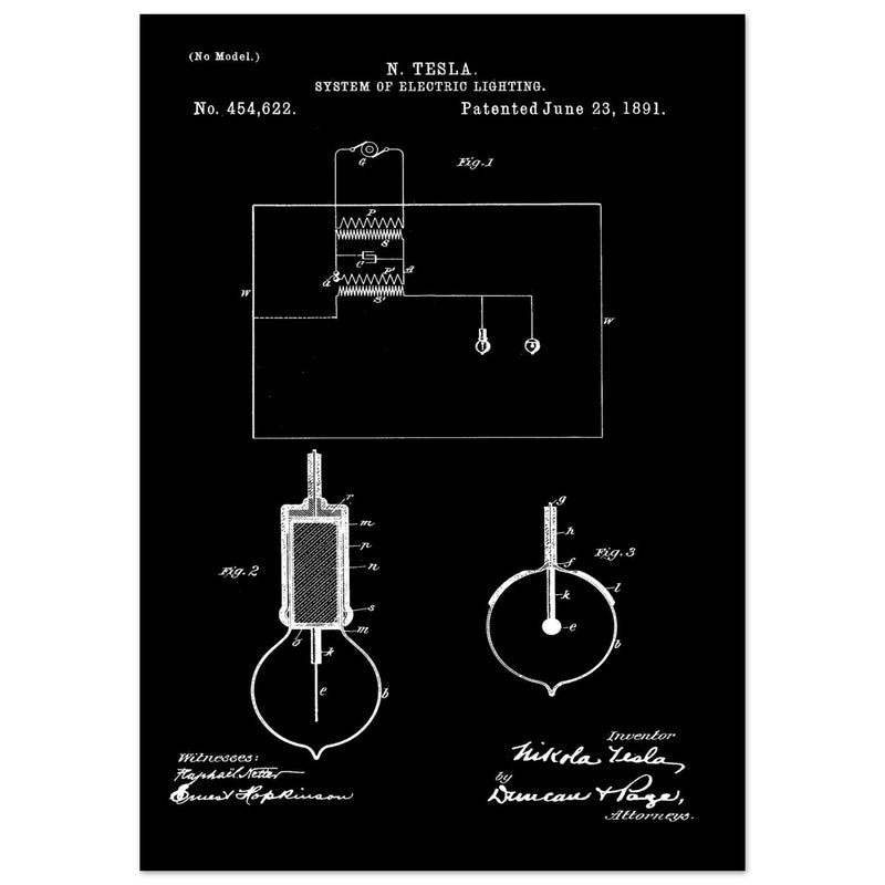 Electric Lighting patent  by Nikola Tesla.