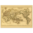 Ancient map of the world. The world on Mercator projection
