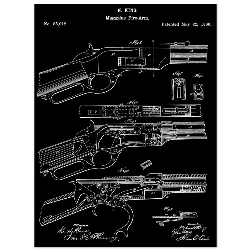 Magazine Fire arm patent 55012 by N kinf.
