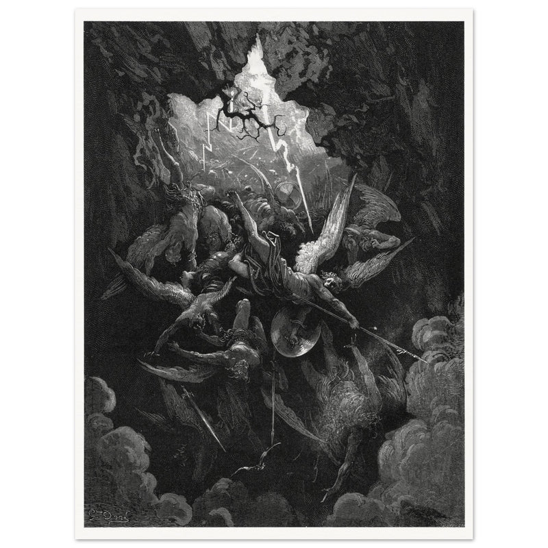 Gustave Dore Paradise Lost engraving . Satan and his fallen angels