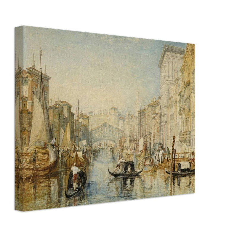 Venice the Rialto bridge in Italy. Antique painting by  Joseph Mallord William Turner.