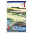 Sugatami Bridge, Omokage Bridge and the Gravel Pit at Takata by Utagawa Hiroshige, japanese woodblock  artist