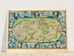 Ancient vintage old map of the world poster reproduction by Guillaume Le Testu 1555