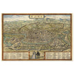Ancient map of Rome with engravings by Georg Braun and Frans Hogenberg.